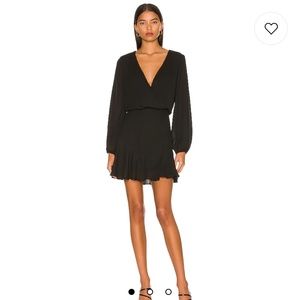 Krisa asymmetrical skirt dress in black